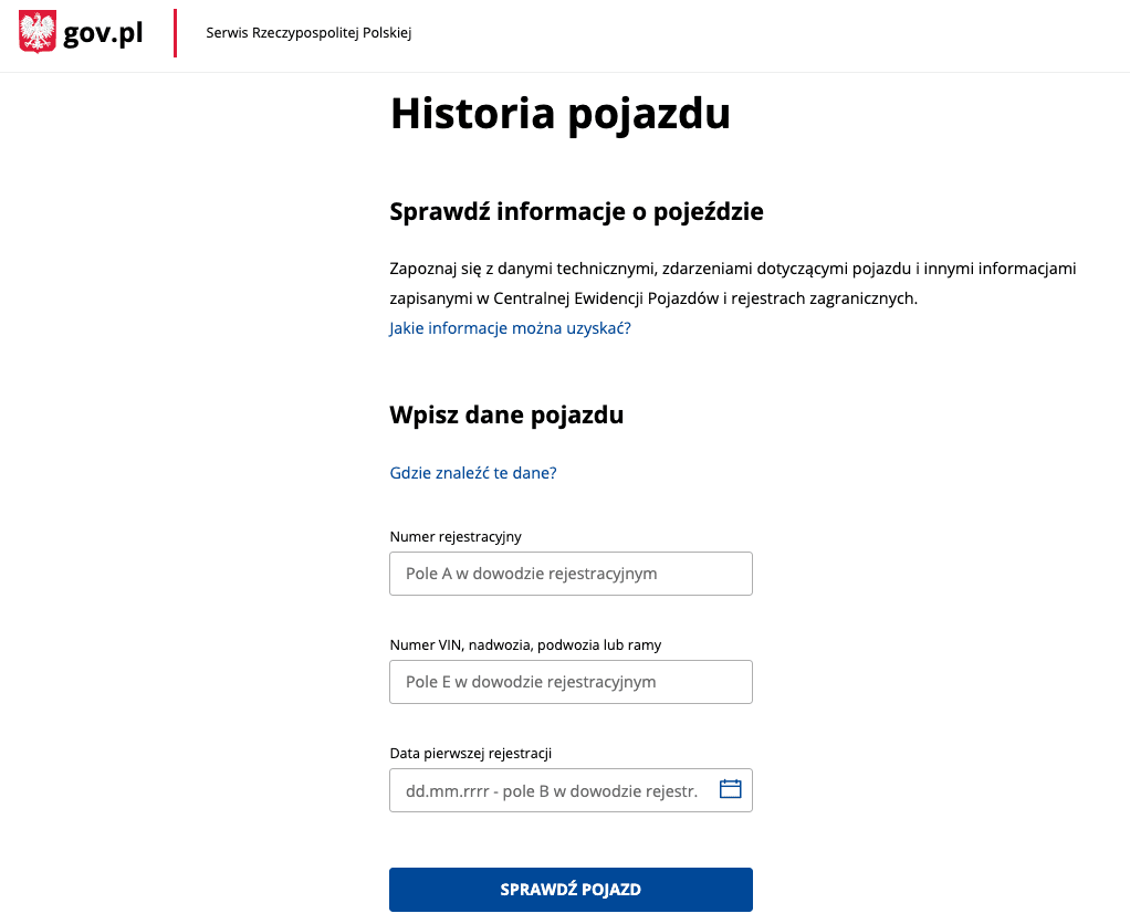 numer vin a historia pojazdu 