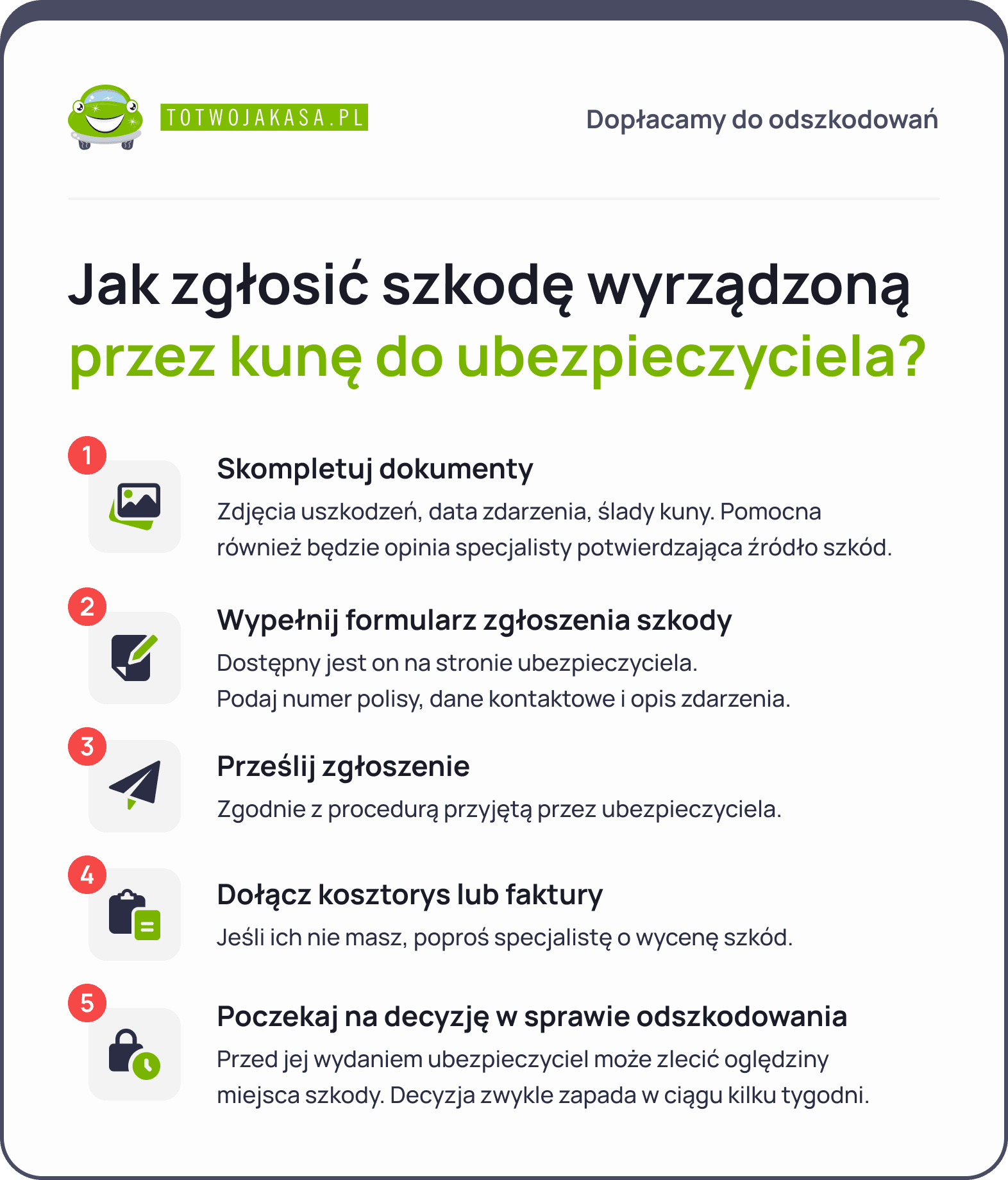 odszkodowanie za szkody wyrządzone przez kuny - zgłoszenie szkody
