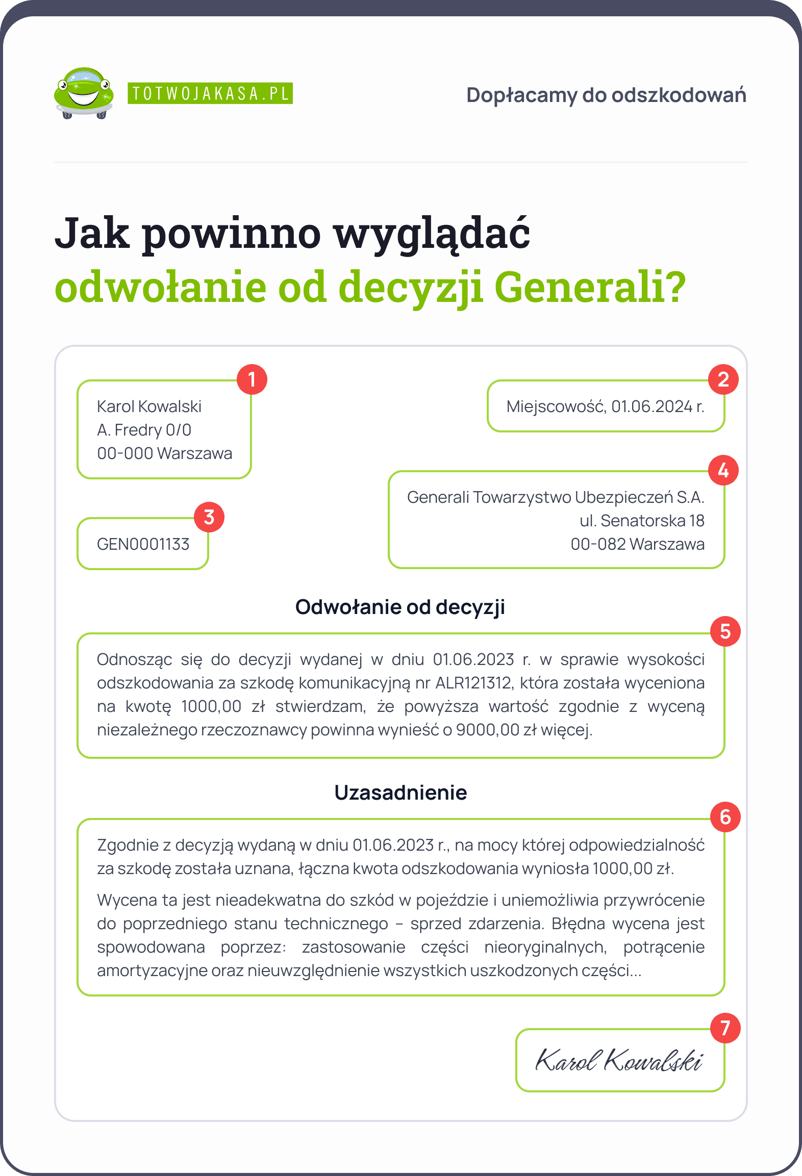 odwołanie od decyzji ubezpieczyciela generali wzór dokumentu pdf